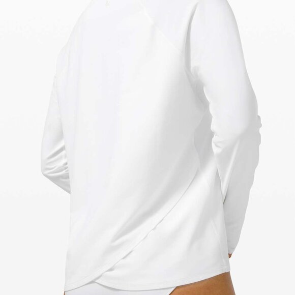 Lululemon Women’s Size L White Waterside Relaxed UVP Long Sleeve Sun Shirt - Picture 12 of 12